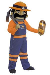 Tigers Eye Self Storage Mascot holding a precious stone with glow